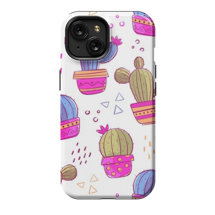 iPhone 15 StrongFit cactus pattern 45 by MALLIKA