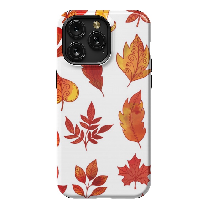 iPhone 15 Pro Max StrongFit orange leaves pattern 4  by MALLIKA