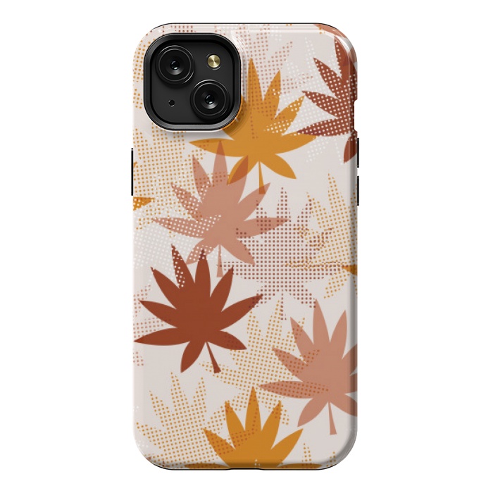iPhone 15 Plus StrongFit leaves pattern autumn by MALLIKA
