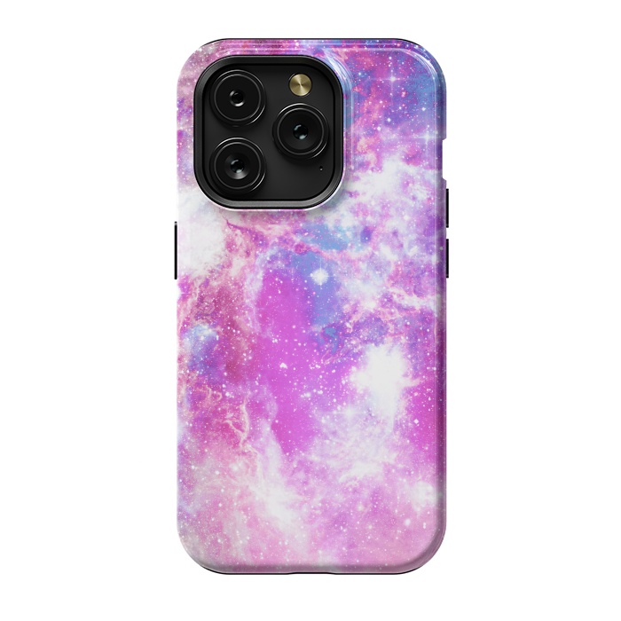 iPhone 15 Pro StrongFit Pink blue starry galaxy by Oana 