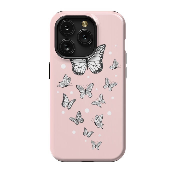 iPhone 15 Pro StrongFit Pink Butterflies by Martina