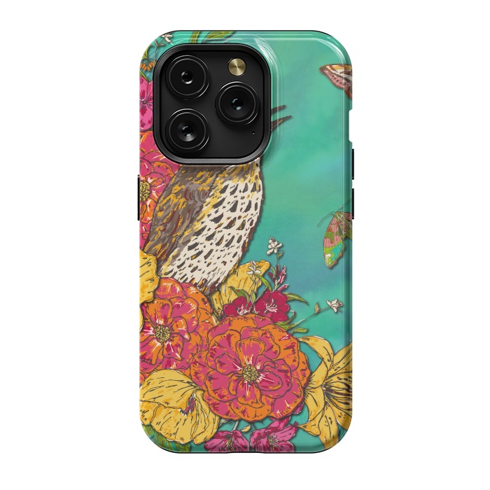 iPhone 15 Pro StrongFit Floral Songthrush by Lotti Brown