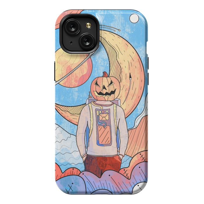 iPhone 15 Plus StrongFit The pumpkin astronaut  by Steve Wade (Swade)