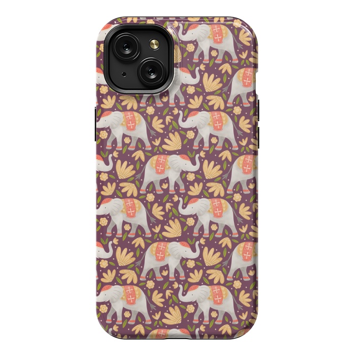iPhone 15 Plus StrongFit Majestic Elephants by Noonday Design