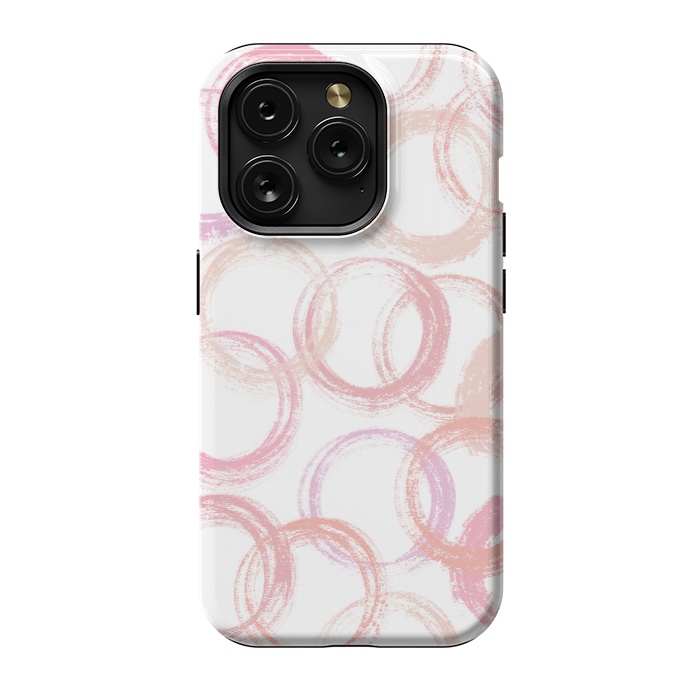 iPhone 15 Pro StrongFit Pink Circles by Martina