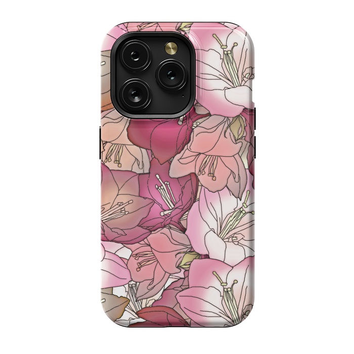 iPhone 15 Pro StrongFit Pink flowers  by Winston
