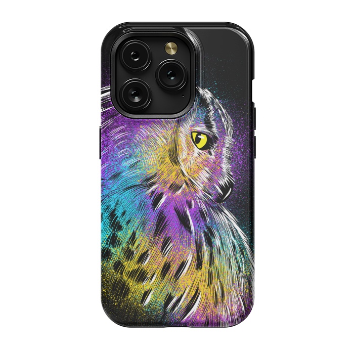 iPhone 15 Pro StrongFit Sketch Owl Colorful by Alberto