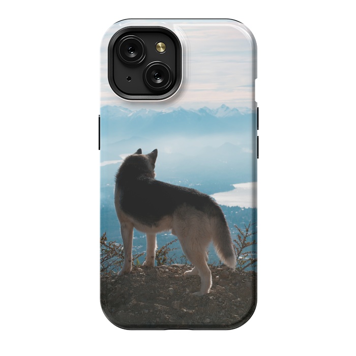iPhone 15 StrongFit Wanderlust dog by Laura Nagel