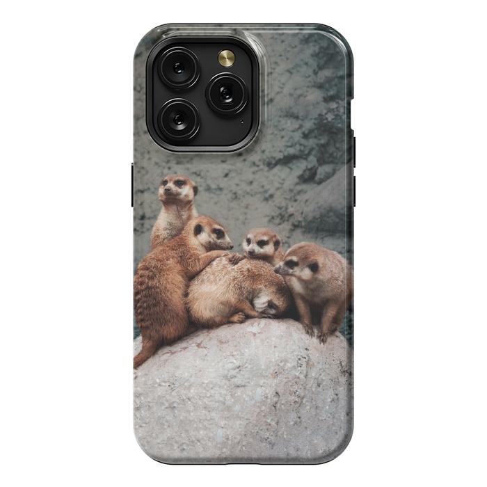 iPhone 15 Pro Max StrongFit Meerkat family by Laura Nagel