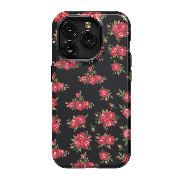 iPhone 15 Pro StrongFit red pretty roses by MALLIKA