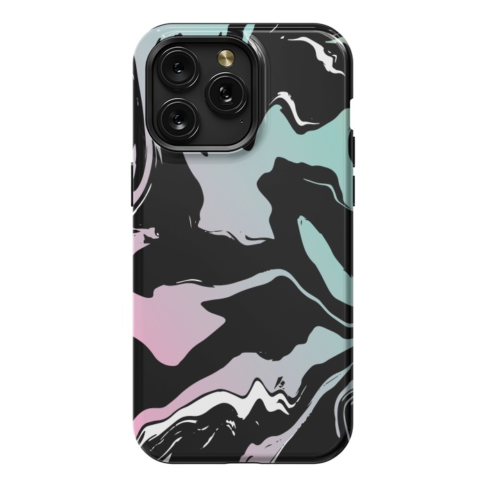 iPhone 15 Pro Max StrongFit BLUE PINK MARBLE PRINT 3 by MALLIKA
