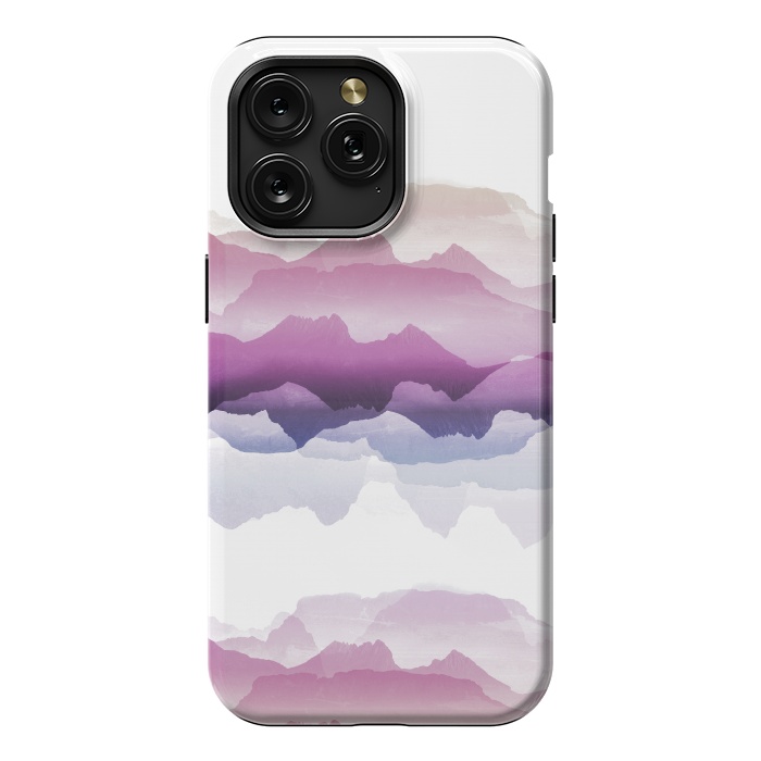 iPhone 15 Pro Max StrongFit Pink blue gradient mountain landscape by Oana 