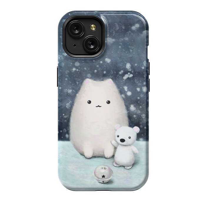 iPhone 15 StrongFit Winter cat by Laura Nagel