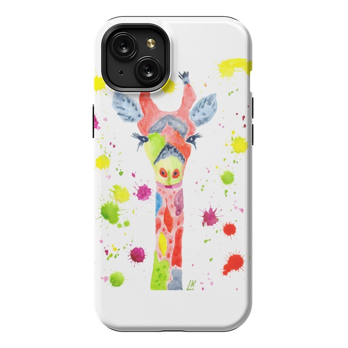 iPhone 15 Plus StrongFit Giraffe watercolor 2 by ArtKingdom7