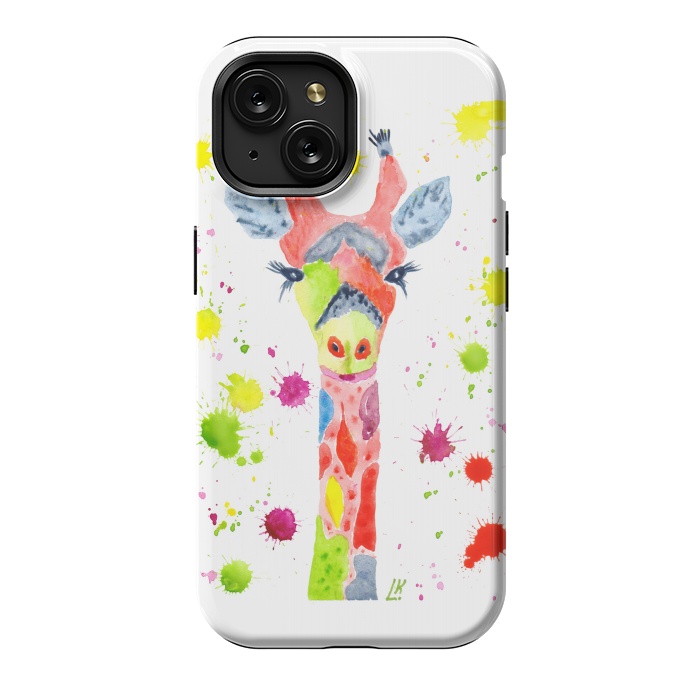 iPhone 15 StrongFit Giraffe watercolor 2 by ArtKingdom7
