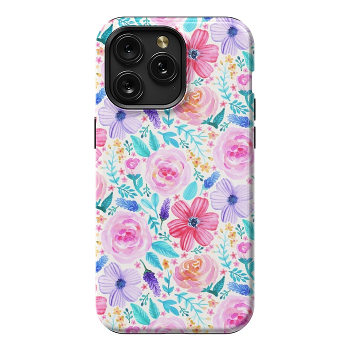 iPhone 15 Pro Max StrongFit Bold Blooms - Cool Colours by Tangerine-Tane