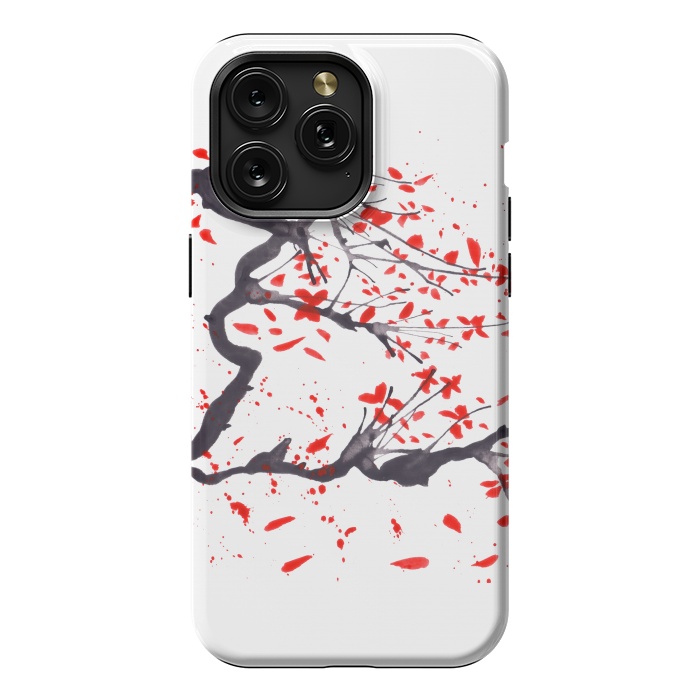 iPhone 15 Pro Max StrongFit Cherry tree flowers watercolor by ArtKingdom7