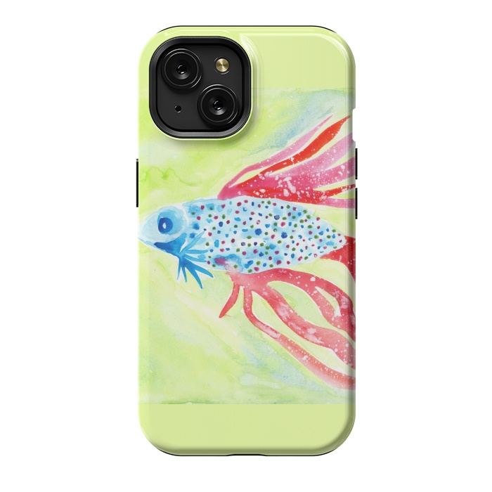 iPhone 15 StrongFit Betta fish watercolor by ArtKingdom7