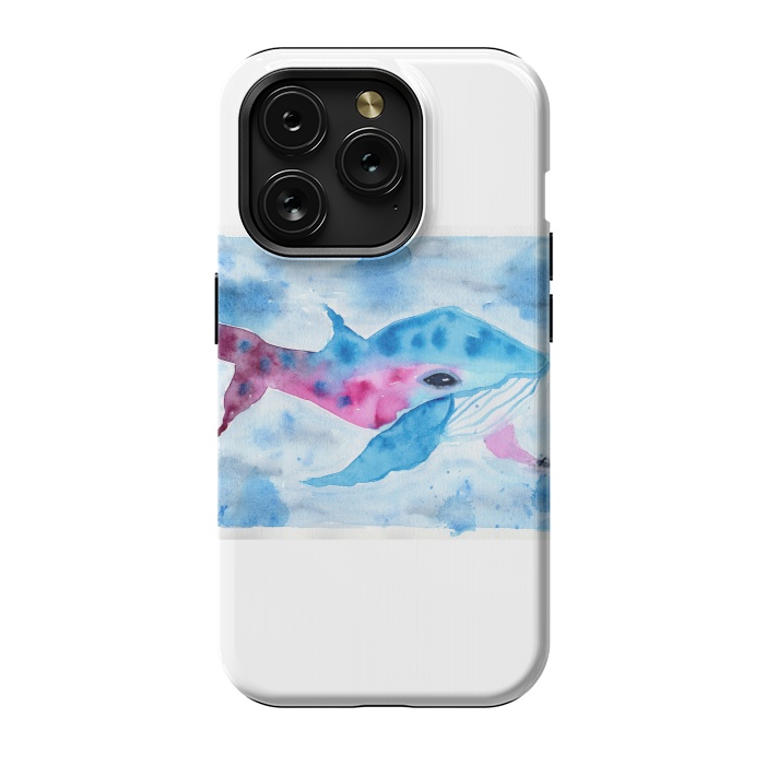 iPhone 15 Pro StrongFit Baby whale watercolor by ArtKingdom7