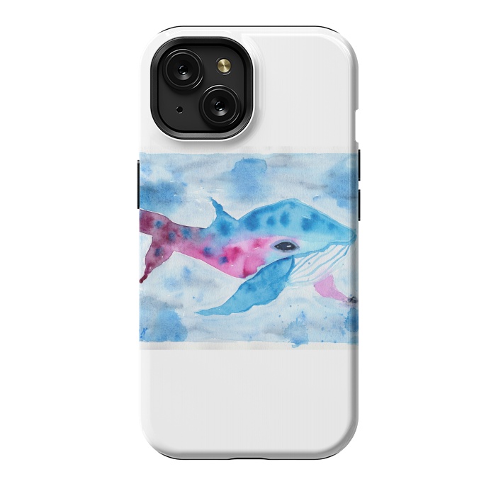 iPhone 15 StrongFit Baby whale watercolor by ArtKingdom7