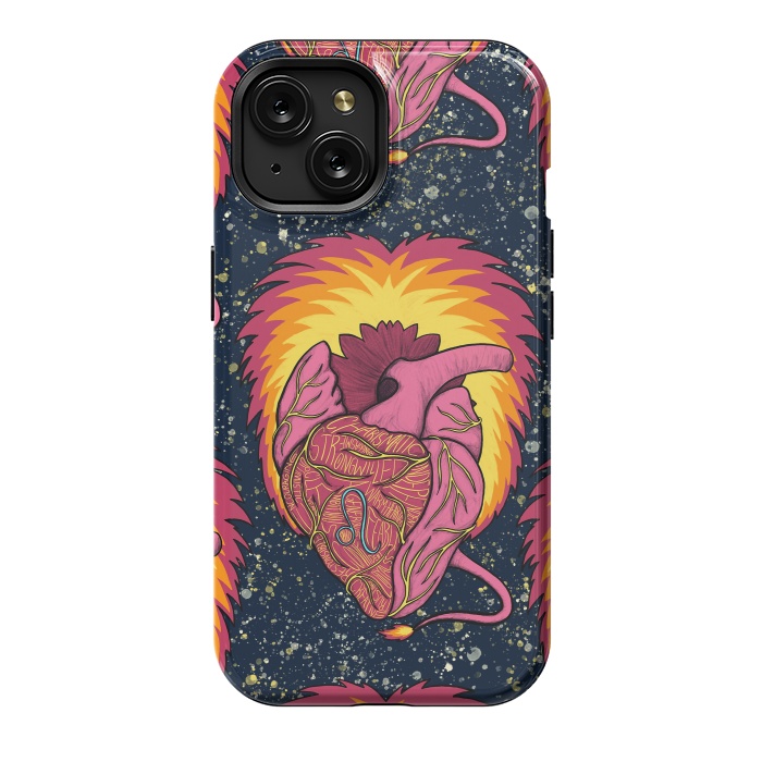 iPhone 15 StrongFit Leo Heart by Ranggasme
