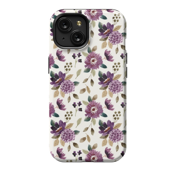 iPhone 15 StrongFit purple grapevine pattern by MALLIKA