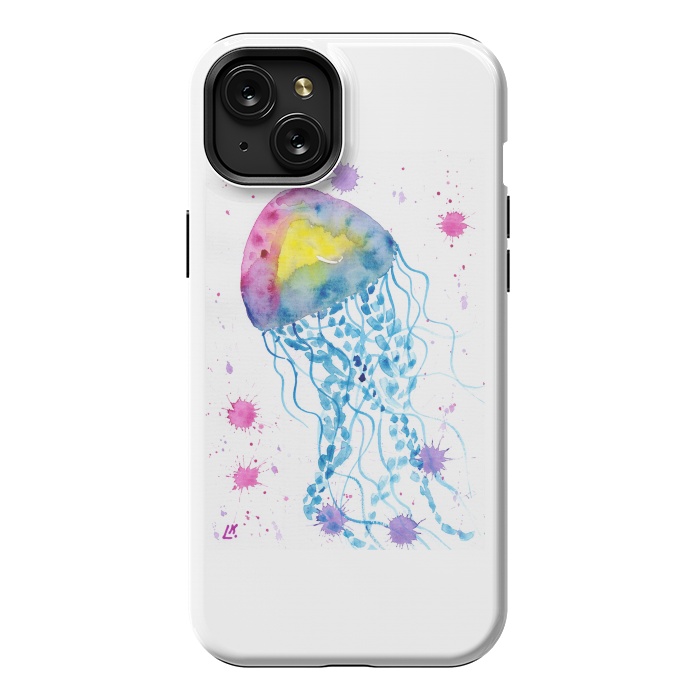 iPhone 15 Plus StrongFit Jellyfish watercolor 22 by ArtKingdom7