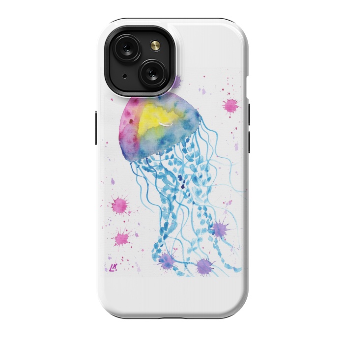 iPhone 15 StrongFit Jellyfish watercolor 22 by ArtKingdom7