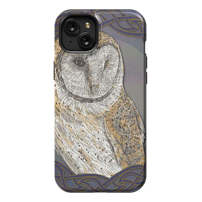 iPhone 15 Plus StrongFit Beautiful Barn Owl by Lotti Brown