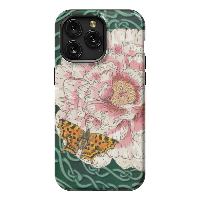 iPhone 15 Pro Max StrongFit Peony and Butterfly by Lotti Brown