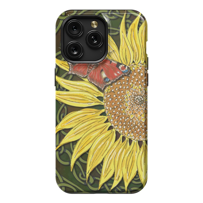 iPhone 15 Pro Max StrongFit Sunflower and Butterfly by Lotti Brown
