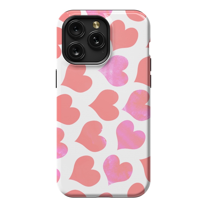 iPhone 15 Pro Max StrongFit Bold Red-Pink hearts by Oana 
