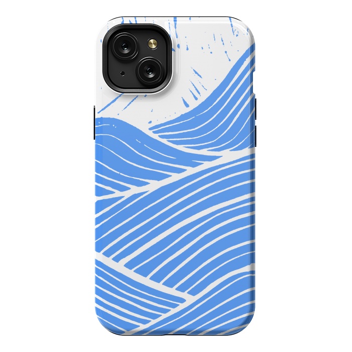 iPhone 15 Plus StrongFit The blue and white waves by Steve Wade (Swade)