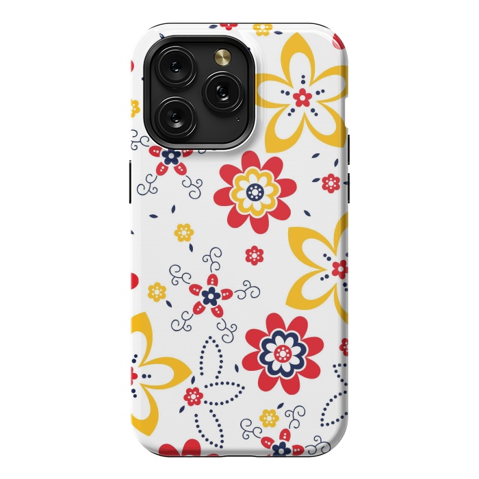 iPhone 15 Pro Max StrongFit Daisies pattern with circle elements by ArtsCase