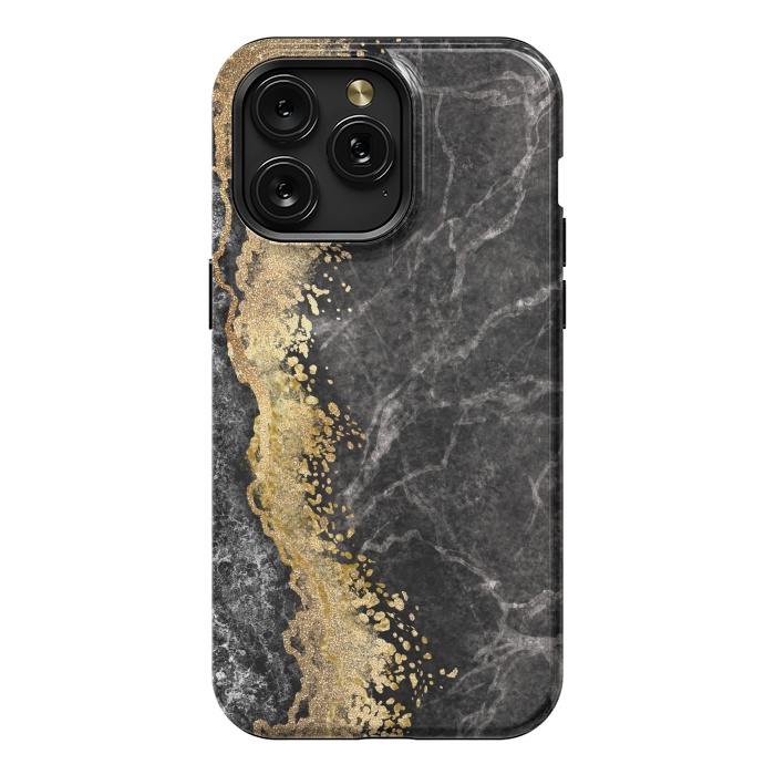 iPhone 15 Pro Max StrongFit Abstract background creative marble texture and gold leaf by ArtsCase