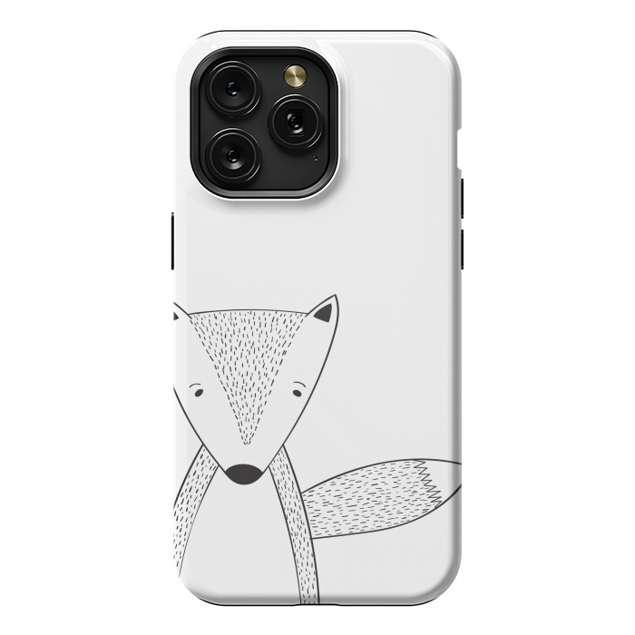 iPhone 15 Pro Max StrongFit cute black white fox by haroulita