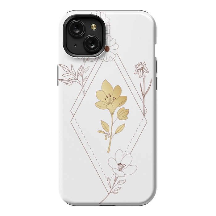iPhone 15 Plus StrongFit gold flower  by haroulita