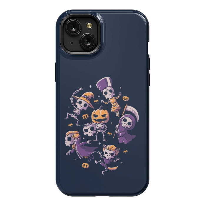 iPhone 15 Plus StrongFit Halloween Skulls by eduely