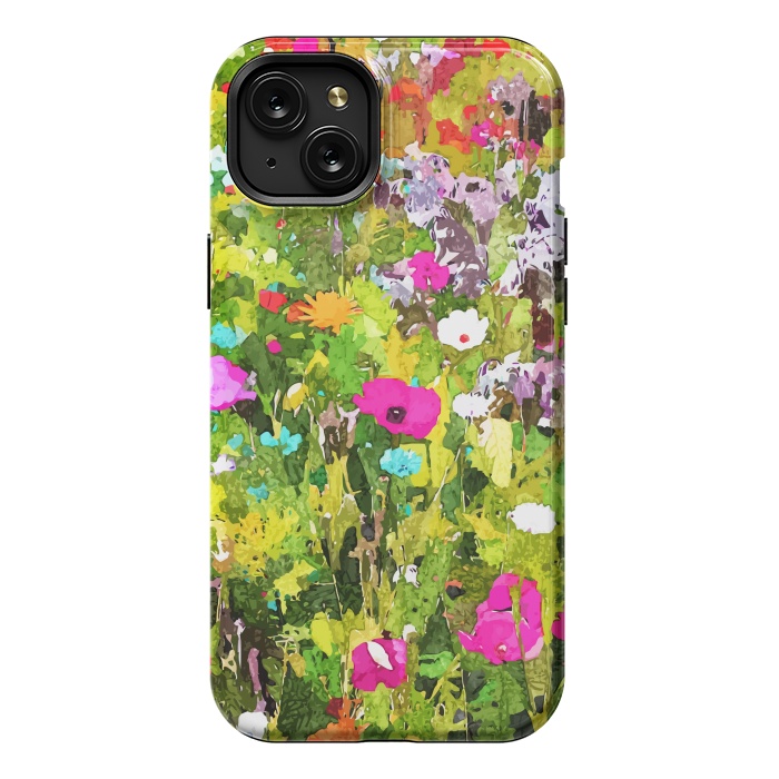 iPhone 15 Plus StrongFit Meadow Flowers by Uma Prabhakar Gokhale