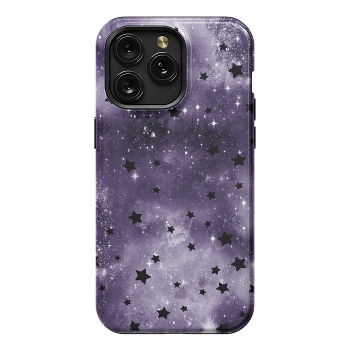 iPhone 15 Pro Max StrongFit Dark purple starry galaxy - celestial pattern by Oana 