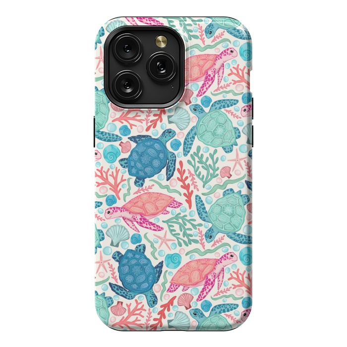 iPhone 15 Pro Max StrongFit Paradise Beach Turtles by Tangerine-Tane