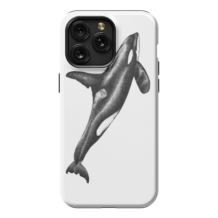 iPhone 15 Pro Max StrongFit Orca killer whale ink art by Chloe Yzoard