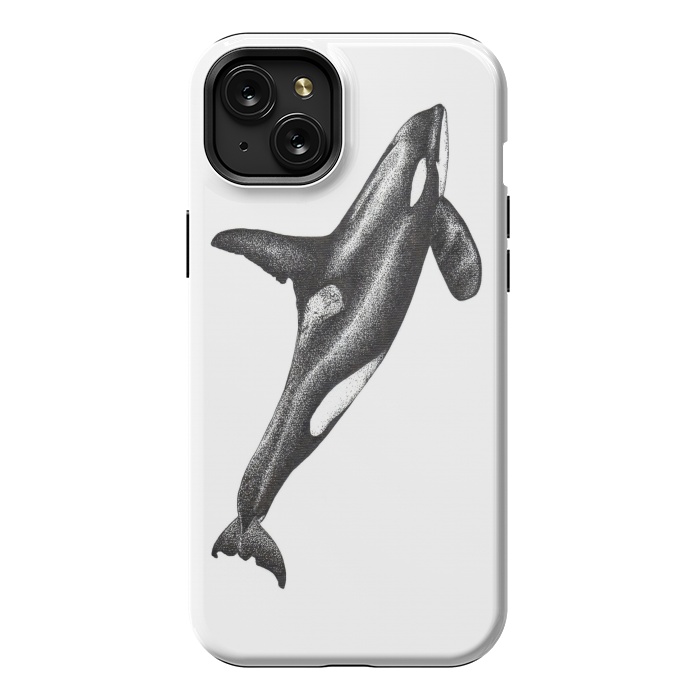 iPhone 15 Plus StrongFit Orca killer whale ink art by Chloe Yzoard