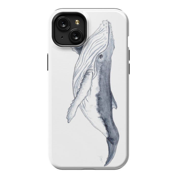 iPhone 15 Plus StrongFit Humpback whale baby Megaptera novaeangliae by Chloe Yzoard