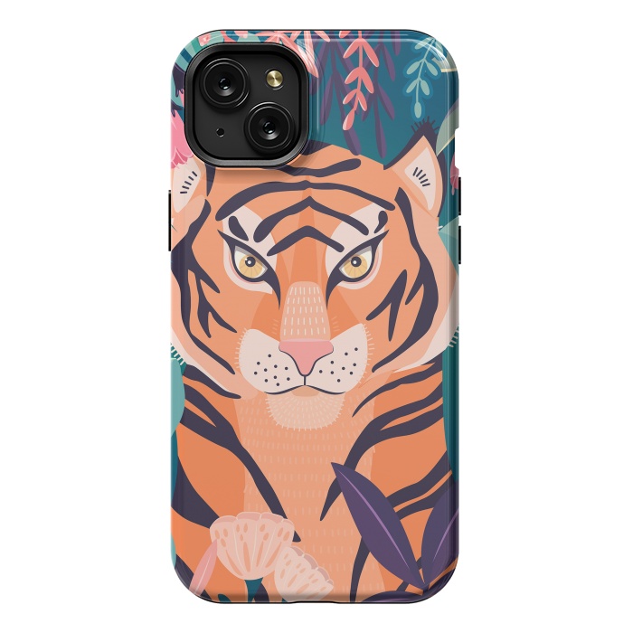 iPhone 15 Plus StrongFit Tiger in nature by Jelena Obradovic