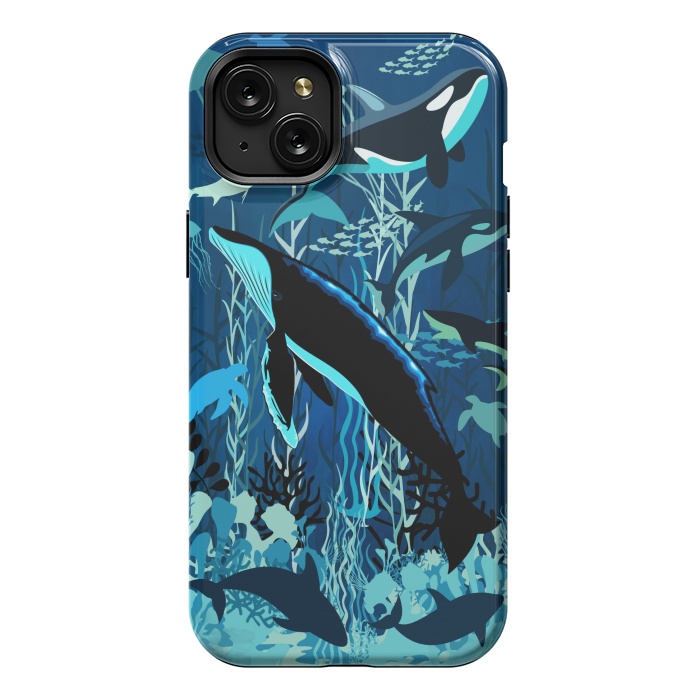 iPhone 15 Plus StrongFit Sealife Blue Shades Dream Underwater Scenery by BluedarkArt