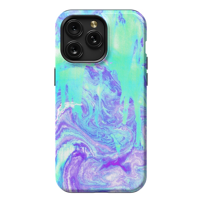 iPhone 15 Pro Max StrongFit Melting Marble in Mint & Purple by Tangerine-Tane