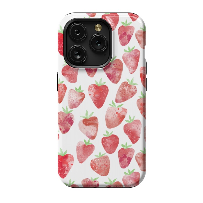 iPhone 15 Pro StrongFit Strawberries Watercolor Painting by Nic Squirrell