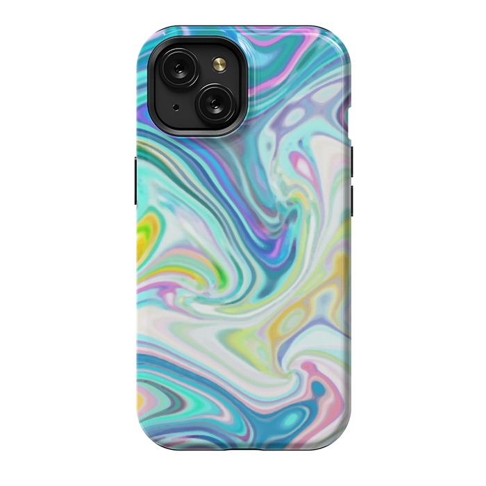 iPhone 15 StrongFit Digitalart Abstract Marbling G597 by Medusa GraphicArt