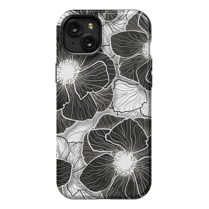 iPhone 15 Plus StrongFit Anemones Wildflower Illustration G599 by Medusa GraphicArt